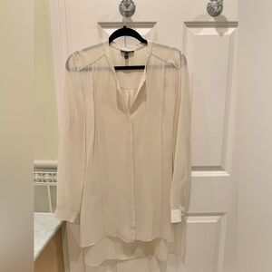 Vintage Eileen Fisher silk blouse off-white, size M